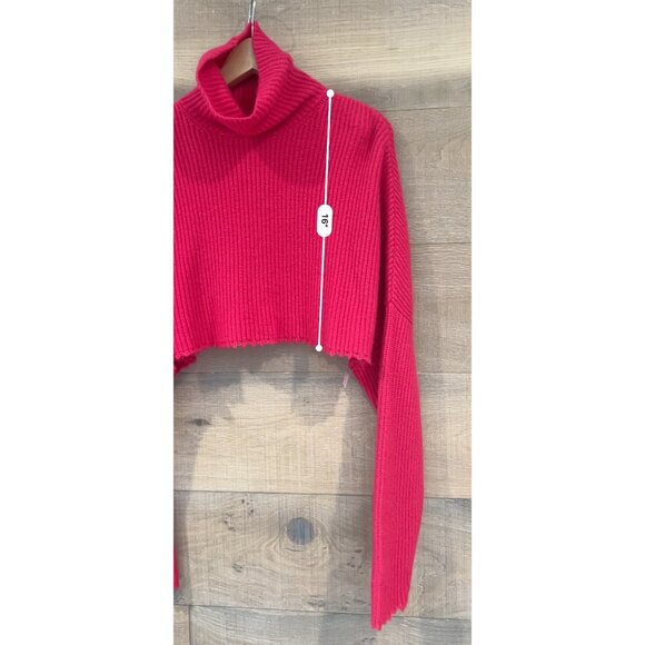 LAPOINTE hot pink cropped cashmere silk sweater size M - Picture 4 of 7